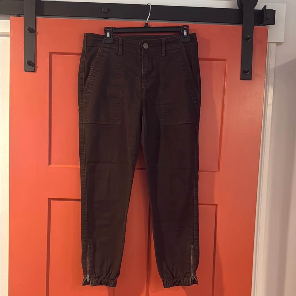CAbi Brown Cargo Pants with Jogger Style